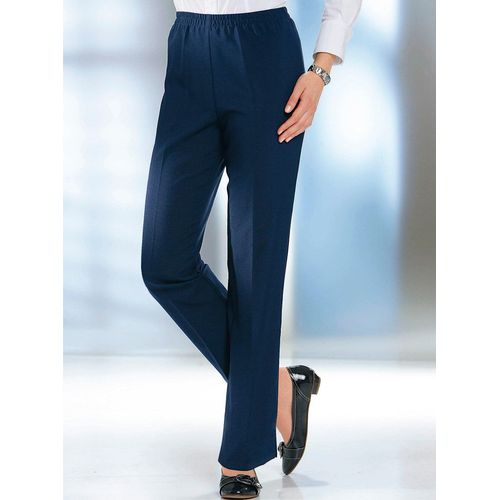 Bügelfaltenhose CLASSIC BASICS, Damen, Gr. 52, Normalgrößen, blau (marine), 100% Polyester, unifarben, lang, Hosen