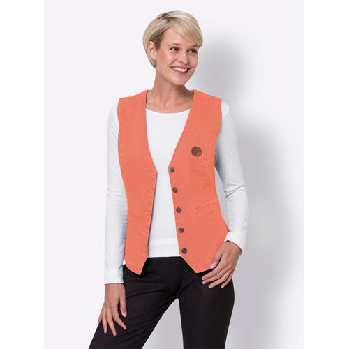 Jeansweste CLASSIC BASICS, Damen, Gr. 46, orange (papaya), 97% Baumwolle, 3% Elasthan, unifarben, Westen