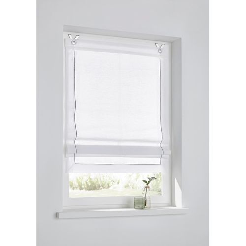 Raffrollo HEINE HOME Gr. 2, grau (weiß, grau), B:60cm H:140cm, Raffrollos