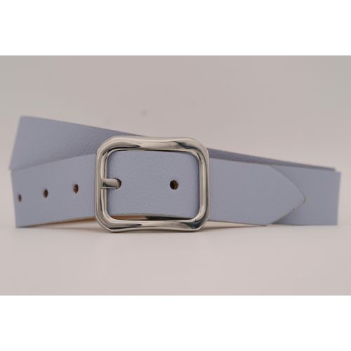 Ledergürtel ANNAMATONI, Damen, Gr. 100, blau (sky), Rindsleder, unifarben, casual, Gürtel, mit silberner Schließe