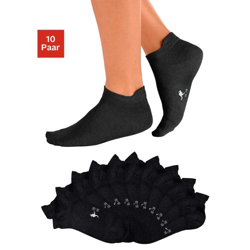 Sneakersocken KANGAROOS, Damen, Gr. 35-38, schwarz, Polyamid, Baumwolle, Elasthan, meliert, uni, elastisch, Socken, mit verlängertem Bündchen hinten
