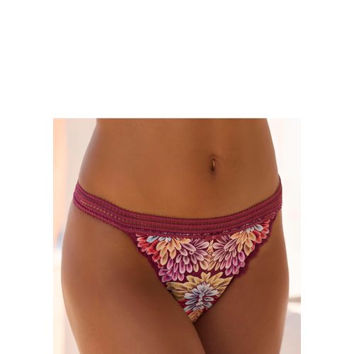 Tanga VIVANCE, Damen, Gr. 40/42, bunt (beere bunt), Spitze, Obermaterial: 91% Polyamid, 9% Elasthan, Unterhosen, aus bunter, blumiger Spitze mit hübschem Zierbund