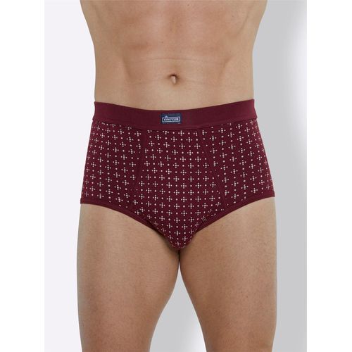 Slip KINGS CLUB, Herren, Gr. 12, rot (bordeaux, bedruckt), 100% Baumwolle, Unterhosen