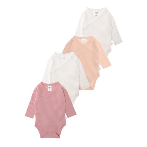 Body LILIPUT, Baby, Gr. 44, EURO-Größen, bunt (weiß, mehrfarbig), 95% Baumwolle, 5% Polyester, unifarben, V-Ausschnitt, Langarm, Bodies, mit praktischer Wickelöffnung