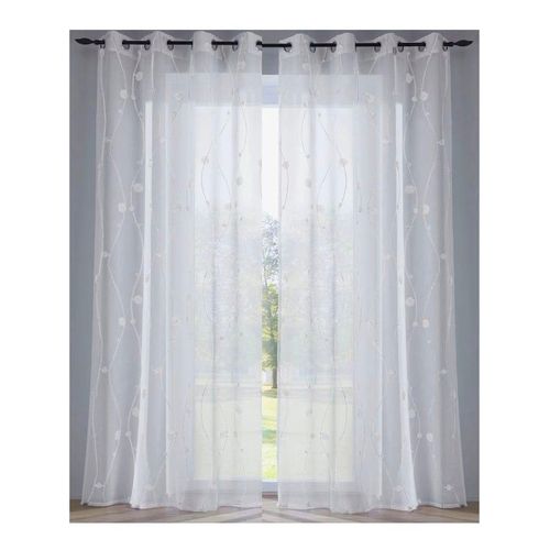 Gardine HEINE HOME Gr. 2, weiß, B:140cm H:175cm, Polyester, Gardinen