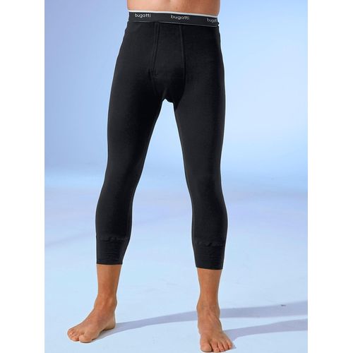 Lange Unterhose BUGATTI, Herren, Gr. 6, schwarz, 100% Baumwolle, Unterhosen