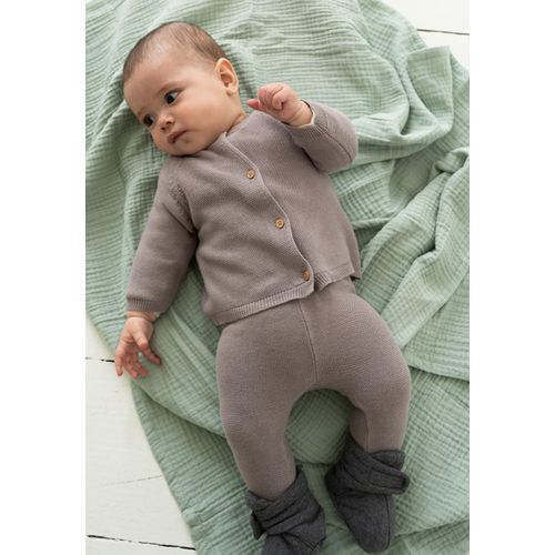 Hausanzug LILIPUT, Damen, Gr. 62, braun, 100% Baumwolle, unifarben, casual, lang, Langarm, Homewear-Sets Schlafanzug, aus extra weichem Material