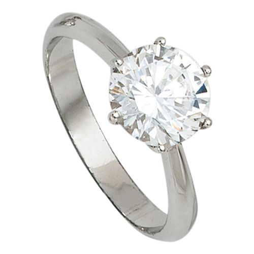 Silberring JOBO Gr. 54, silber (silber 925), Fingerringe, Damen, 54, Silber 925 (Sterlingsilber), 925 Silber mit Zirkonia