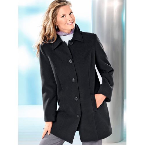 Kurzmantel CLASSIC BASICS, Damen, Gr. 52, schwarz, 87% Polyester, 12% Viskose, 1% Elasthan, Basic, Mäntel