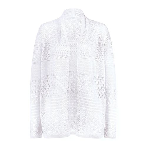 Strickjacke CLASSIC BASICS, Damen, Gr. 48, weiß, 100% Polyacryl, unifarben, Strickjacken