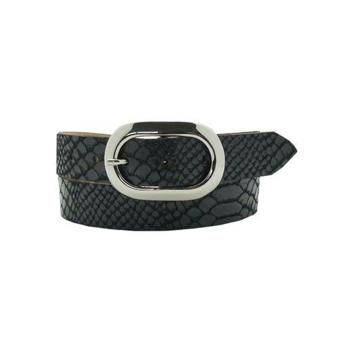 Ledergürtel ANNAMATONI, Damen, Gr. 105, schwarz, Leder, unifarben, Reptilienprägung, Schlangenoptik, Snakeprint, elegant,feminin,klassisch,modisch, Gürtel, Mit Snake-Print, Prägung