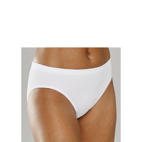 Slip LASCANA, Damen, Gr. 32/34, weiß, Jersey, Obermaterial: 58% Baumwolle, 39% Polyamid, 3% Elasthan, figurbetont, Unterhosen, aus angenehm weicher Baumwolle