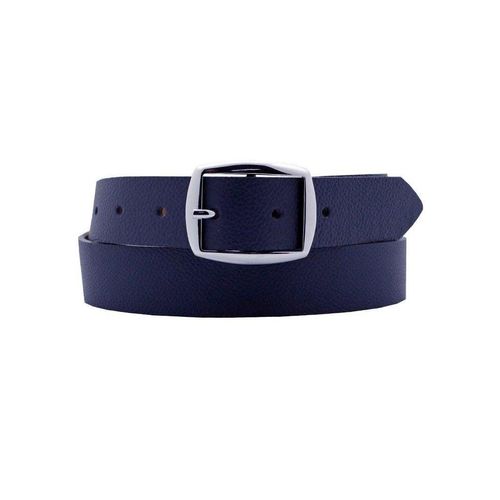 Ledergürtel ANNAMATONI, Damen, Gr. 115, blau (marine), Leder, unifarben, genarbt, modisch,klassisch,elegant, Gürtel, aus weichem Nappaleder