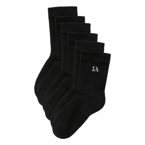 Tennissocken LASCANA ACTIVE, Damen, Gr. 35/38, schwarz (6x schwarz), Baumwollmischung, unifarben, Socken, mit Frotteé