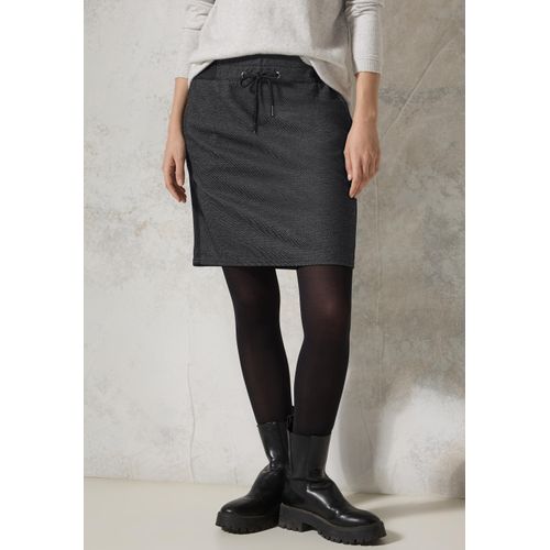 Minirock CECIL, Damen, Gr. L (42), schwarz, Stoff, 72% Polyester, 28% Viskose, unifarben, casual, normal knielang, Röcke, softer Materialmix