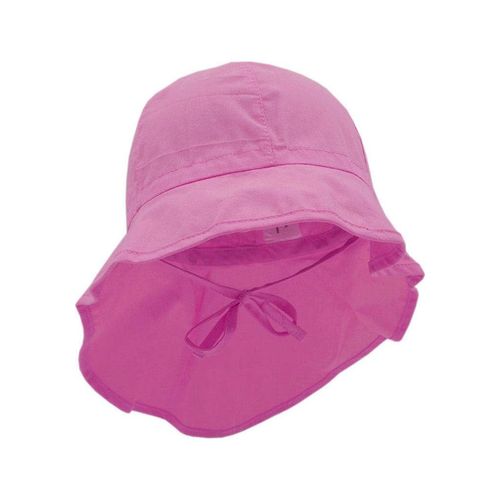 Sonnenhut MAXIMO, Baby, Gr. 49, pink, Baumwolle, unifarben, modisch, Hüte, für Mädchen mit Nackenschutz