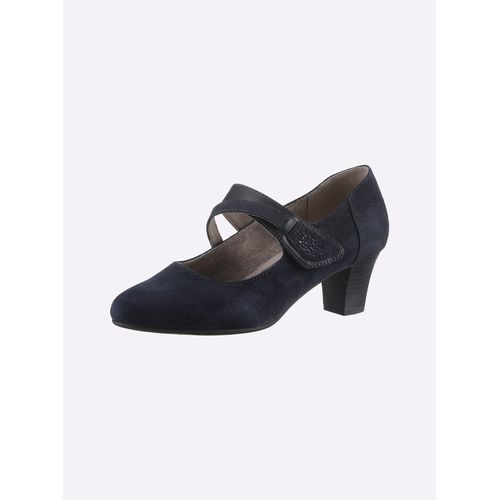 Pumps JANA, Damen, Gr. 40, blau (dunkelblau), Lederimitat, Textil, feminin, Schuhe