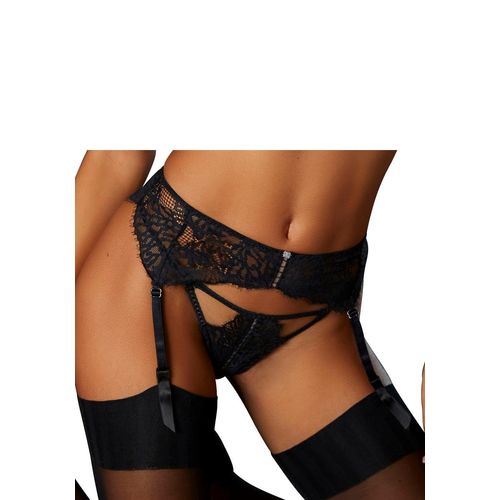 Strapsgürtel JETTE, Damen, Gr. 32/34, N-Gr, schwarz, Spitze, Obermaterial: 90% Polyamid, 10% Elasthan, Strumpfhalter, aus transparenter Spitze, sexy Dessous, Reizwäsche