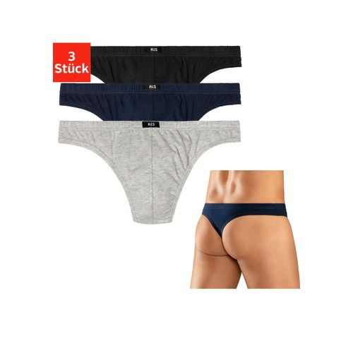 String H.I.S, Herren, Gr. M, blau (marine, schwarz, grau), Jersey, Obermaterial: 95% Baumwolle, 5% Elasthan, unifarben, körpernah, Unterhosen, aus weichem Baumwoll-Stretch