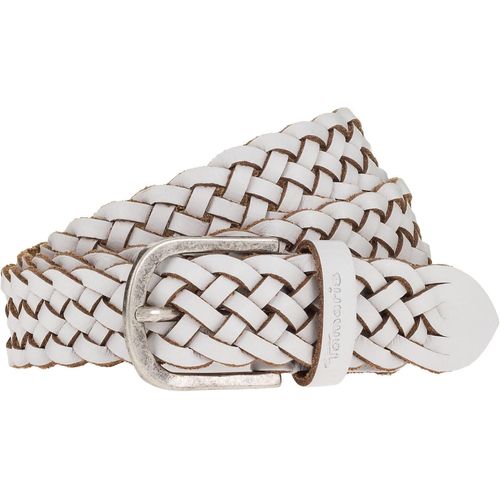 Flechtgürtel TAMARIS, Damen, Gr. 80, weiß, Rindsleder, Flechtoptik, Gürtel, individuell verstellbar