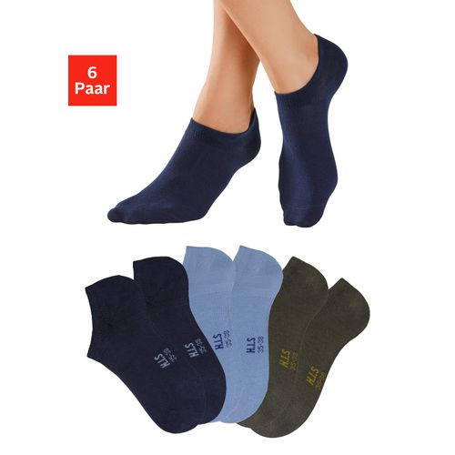 Sneakersocken H.I.S, Herren, Gr. 39-42, bunt (2x marine, 2x jeans, 2x khaki), Baumwollmischung, unifarben, elastisch, Socken, mit besonders kurzem Schaft