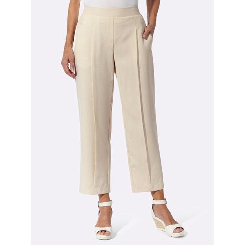 Bundfaltenhose CLASSIC BASICS, Damen, Gr. 38, Normalgrößen, beige (sand), 100% Polyester, meliert, unifarben, lang, Hosen