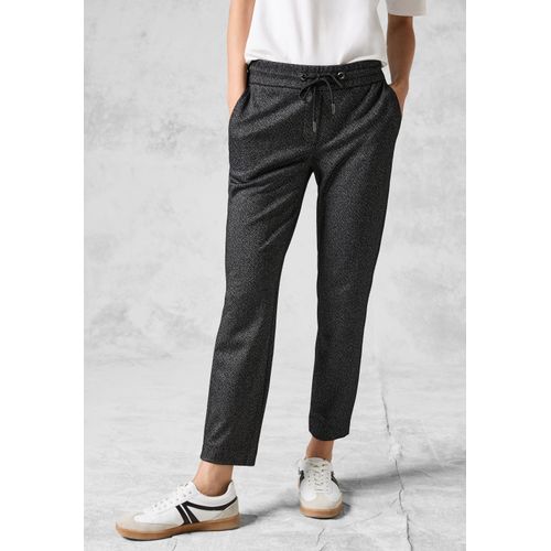 Stoffhose CECIL, Damen, Gr. XL, Länge 28, grau (deep charcoal grau), Stoff, 58% Polyester, 32% Viskose, 8% Polyamid, 2% Elasthan, unifarben, casual, comfort fit knöchellang, Hosen, Middle Waist