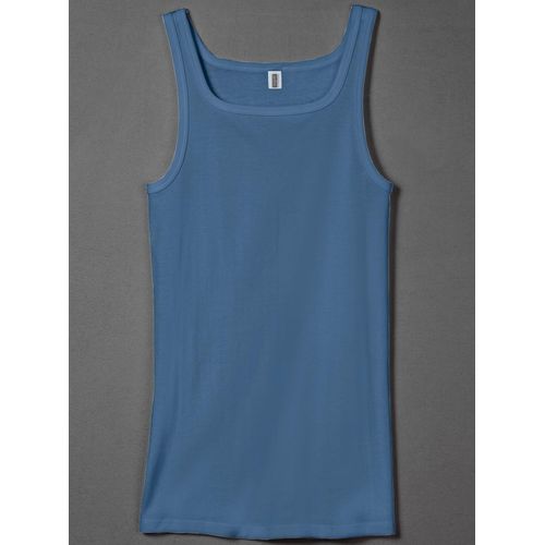 Unterhemd BUGATTI, Herren, Gr. 5, Normalgrößen, blau, 100% Baumwolle, ärmellos, Unterhemden