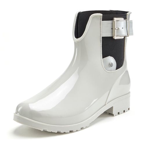 Gummistiefelette VIVANCE, Damen, Gr. 38, grau, Obermaterial: 100% PVC. Futter: 100% Textilmaterial. Decksohle: 100% Textilmaterial. Laufsohle: 100% Synthetik, unifarben, glänzend, casual, Schuhe Chelseaboots Schlupfboots Gummiboots, Gummistiefel im Chelsea-Look, Schlupfstiefel, Boots, Stiefel VEGAN