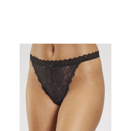 Tanga-Ouvert PETITE FLEUR GOLD, Damen, Gr. 44/46, schwarz, Spitze, Obermaterial: 85% Polyamid, 15% Elasthan, Unterhosen, rundherum aus floraler Spitze, Reizwäsche