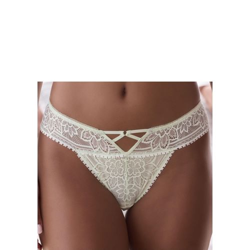 String LASCANA, Damen, Gr. 32/34, grün (hellmint), Spitze, Obermaterial: 90% Polyamid, 10% Elasthan, Unterhosen, mit edlem Cut-Out aus floraler Jacquardspitze