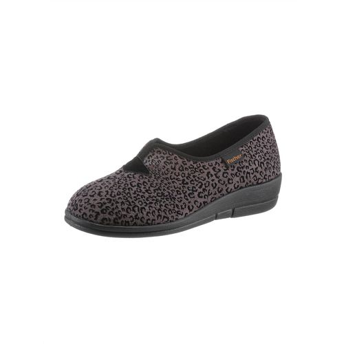 Hausschuh FISCHER, Damen, Gr. 42, grau, Textil, Basic, Schuhe