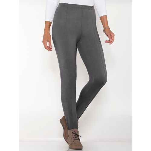 Bügelfaltenhose CLASSIC BASICS, Damen, Gr. 56, Normalgrößen, grau, 100% Polyester, unifarben, lang, Hosen
