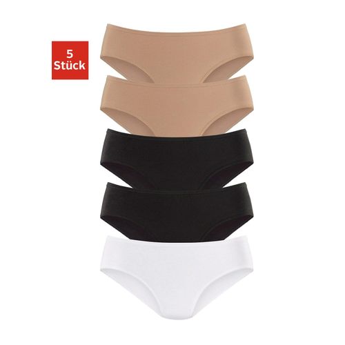 Jazz-Pants Slips PETITE FLEUR, Damen, Gr. 36/38, beige (beige, schwarz, weiß), Obermaterial: 95% Baumwolle, 5% Elasthan, unifarben, körpernah, Unterhosen, aus elastischer Baumwolle, Topseller