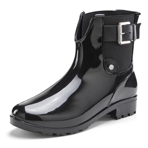 Gummistiefelette VIVANCE, Damen, Gr. 37, schwarz, Obermaterial: 100% PVC. Futter: 100% Textilmaterial. Decksohle: 100% Textilmaterial. Laufsohle: 100% Synthetik, unifarben, glänzend, casual, Schuhe Chelseaboots Schlupfboots Gummiboots, Gummistiefel im Chelsea-Look, Schlupfstiefel, Boots, Stiefel VEGAN