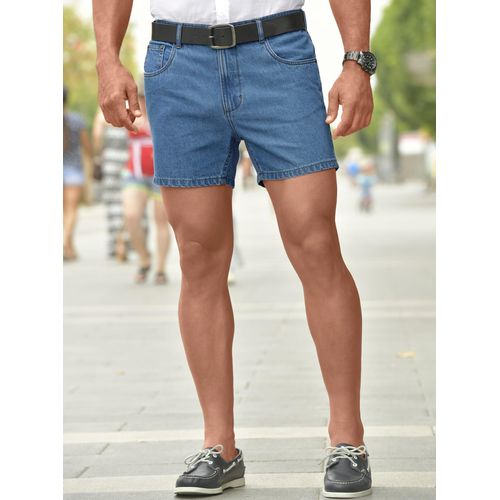 Jeansshorts CATAMARAN, Herren, Gr. 54, Normalgrößen, blau (blau, bleached), 100% Baumwolle, unifarben, kurz, Jeans
