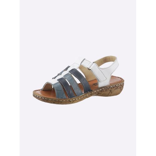 Sandale CASUAL LOOKS, Damen, Gr. 41, blau (jeansblau, weiß), Glattleder, sportlich, Schuhe