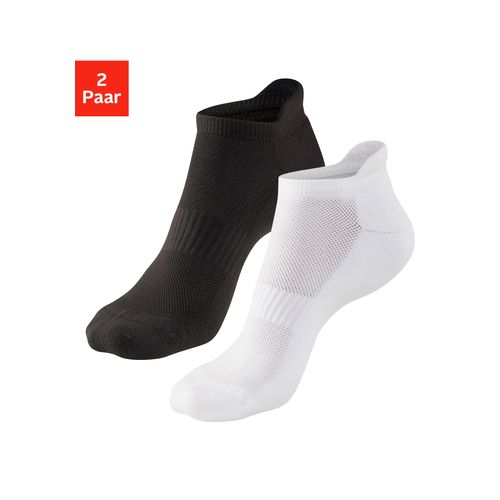 Sneakersocken H.I.S, Herren, Gr. 39/42, schwarz-weiß (1x weiß, 1x schwarz), Polyamid, Elasthan, unifarben, elastisch, Socken, ideal zum Golfspielen