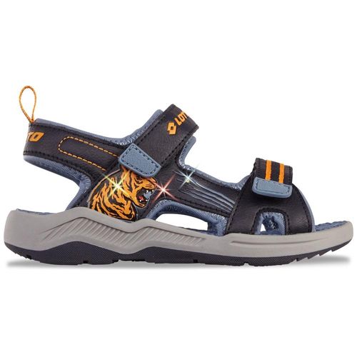 Sandale LOTTO, Gr. 34, blau (navy, orange), Synthetik, mehrfarbig, sportlich, Schuhe, - mit blinkenden LED Leuchten