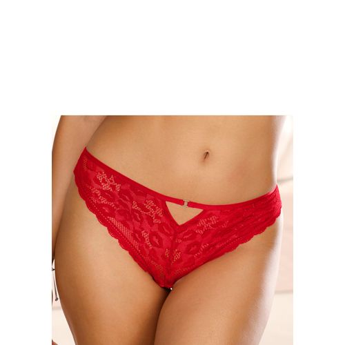 String VIVANCE, Damen, Gr. 48/50, rot, Spitze, Obermaterial: 88% Polyamid, 12% Elasthan, figurbetont, Unterhosen, aus dezent transparenter Spitze in Kussmund-Optik