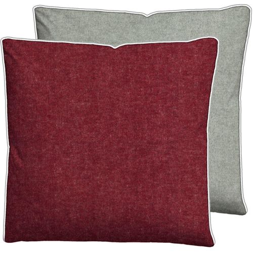 Kissenbezug BIBERNA Gr. 4, rot (dunkelrot, grau), B:40cm L:80cm, Baumwolle, 100% Baumwolle, Kissenbezüge