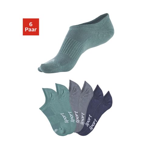 Sneakersocken BENCH., Herren, Gr. 43-46, bunt (2x dunkel mint, 2x marine, 2x grau), Baumwollmischung, elastisch, Socken, nicht sichtbar in Sneakern