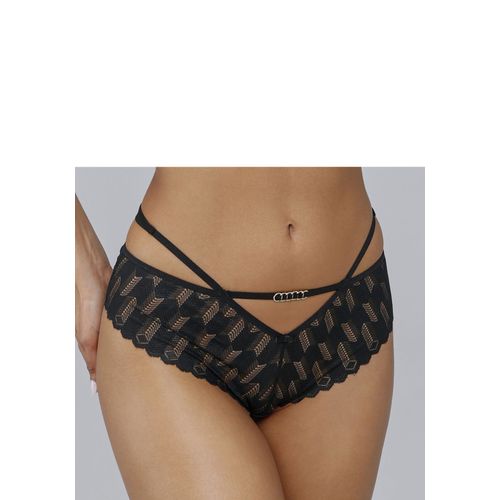 Panty LASCANA, Damen, Gr. 48/50, schwarz, Microtouch, Spitze, Obermaterial: 88% Polyamid, 12% Elasthan, körpernah, Unterhosen, mit hübscher Bänder-Optik