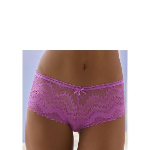 Panty LASCANA, Damen, Gr. 36/38, lila, Spitze, Obermaterial: 88% Polyamid, 12% Elasthan, Unterhosen, aus modischer Zick-Zack-Spitze