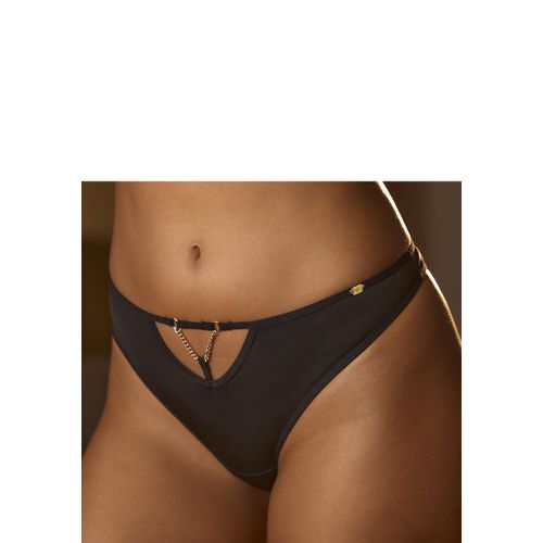 String JETTE, Damen, Gr. 32/34, schwarz, Microtouch, Obermaterial: 81% Polyamid, 19% Elasthan, Unterhosen, mit hübschen Schmuckteil und edlem Cut-Out