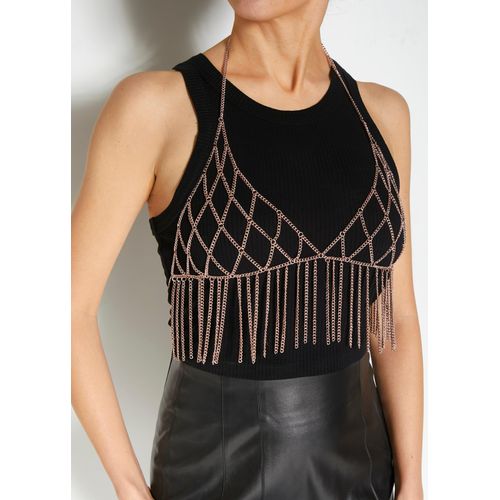 Bauchkette LASCANA, Damen, Gr. L/XL, rosa (roségoldfarben), sexy, Bauchketten, Bodychain, BH Kette, Körperschmuck, Körperkette, Taillenkette