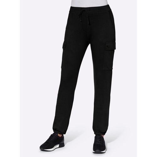 Jogger Pants CLASSIC BASICS, Damen, Gr. 44, Normalgrößen, schwarz, 100% Baumwolle, unifarben, lang, Hosen