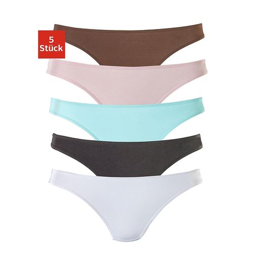 String H.I.S, Damen, Gr. 32/34, bunt (braun, rosa, türkis, schwarz, weiß), Microfaser, Obermaterial: 95% Polyamid, 5% Elasthan, unifarben, körpernah, Unterhosen, aus weicher Microfaserqualität