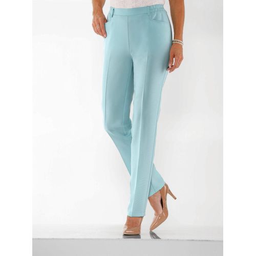Bügelfaltenhose CLASSIC BASICS, Damen, Gr. 50, Normalgrößen, grün (mint), 100% Polyester, unifarben, lang, Hosen
