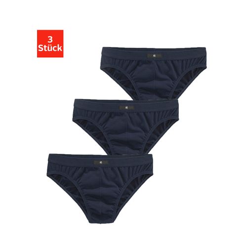 Slip H.I.S, Herren, Gr. XL, blau (marine), Jersey, Obermaterial: 95% Baumwolle, 5% Elasthan, unifarben, körpernah, Unterhosen, mit H.I.S Logo vorn
